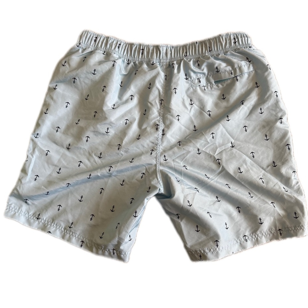 Nautica Men’s Swin Trunks Light blue w/dark blue anchors size Large - Picture 2 of 3